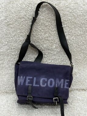 Loewe Messenger Military Canvas Shoulder Bag Navy Unisex Brand
